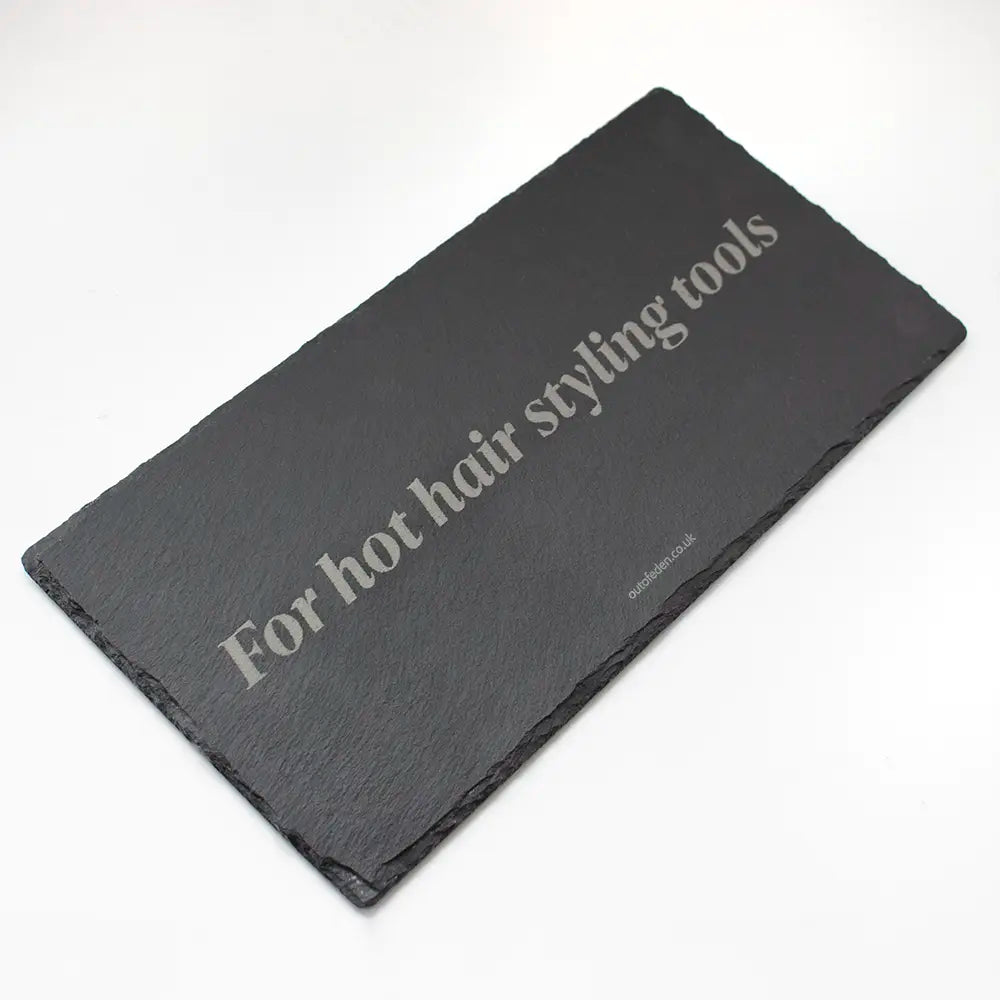 Heat proof mat dark slate, designed for guest bedrooms in order to protect surfaces from hot hair styling tools