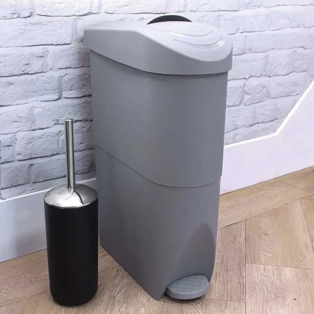Sanitary Waste Pedal Bin - Grey - 19L in lifestyle setting