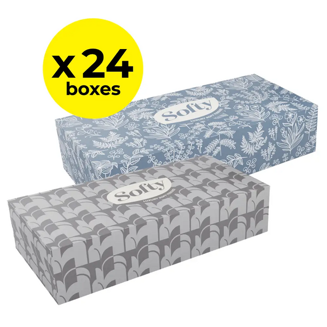 Softy 3-Ply Rectangular Tissues - Pack of 24