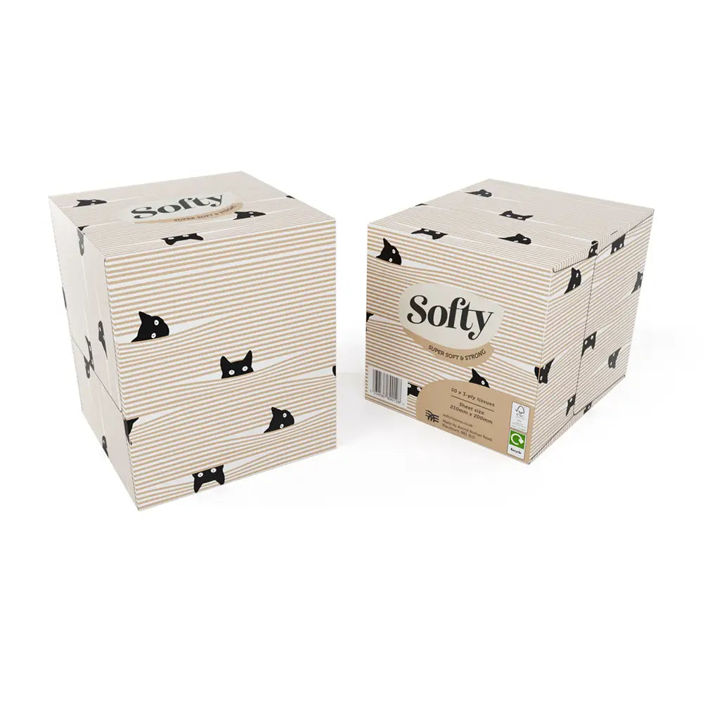 Softy 3-Ply Cube Tissues - Pack of 24