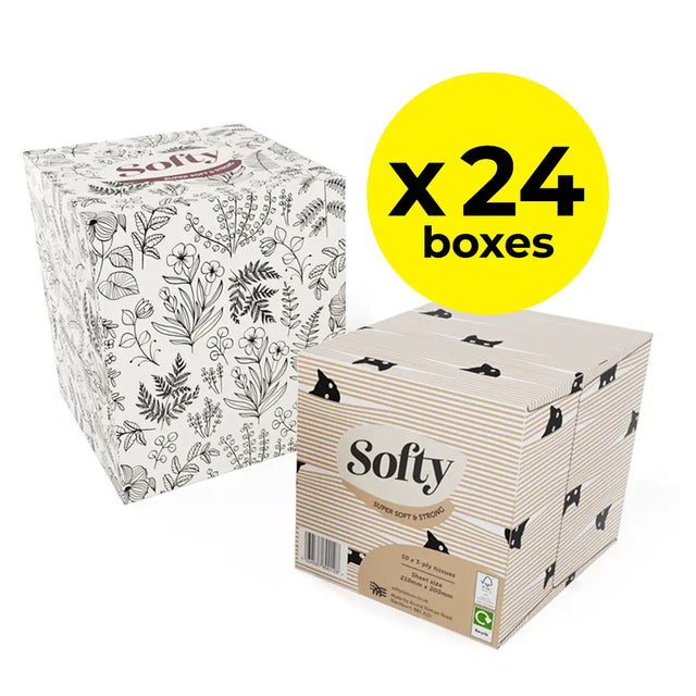 Softy 3-Ply Cube Tissues - Pack of 24