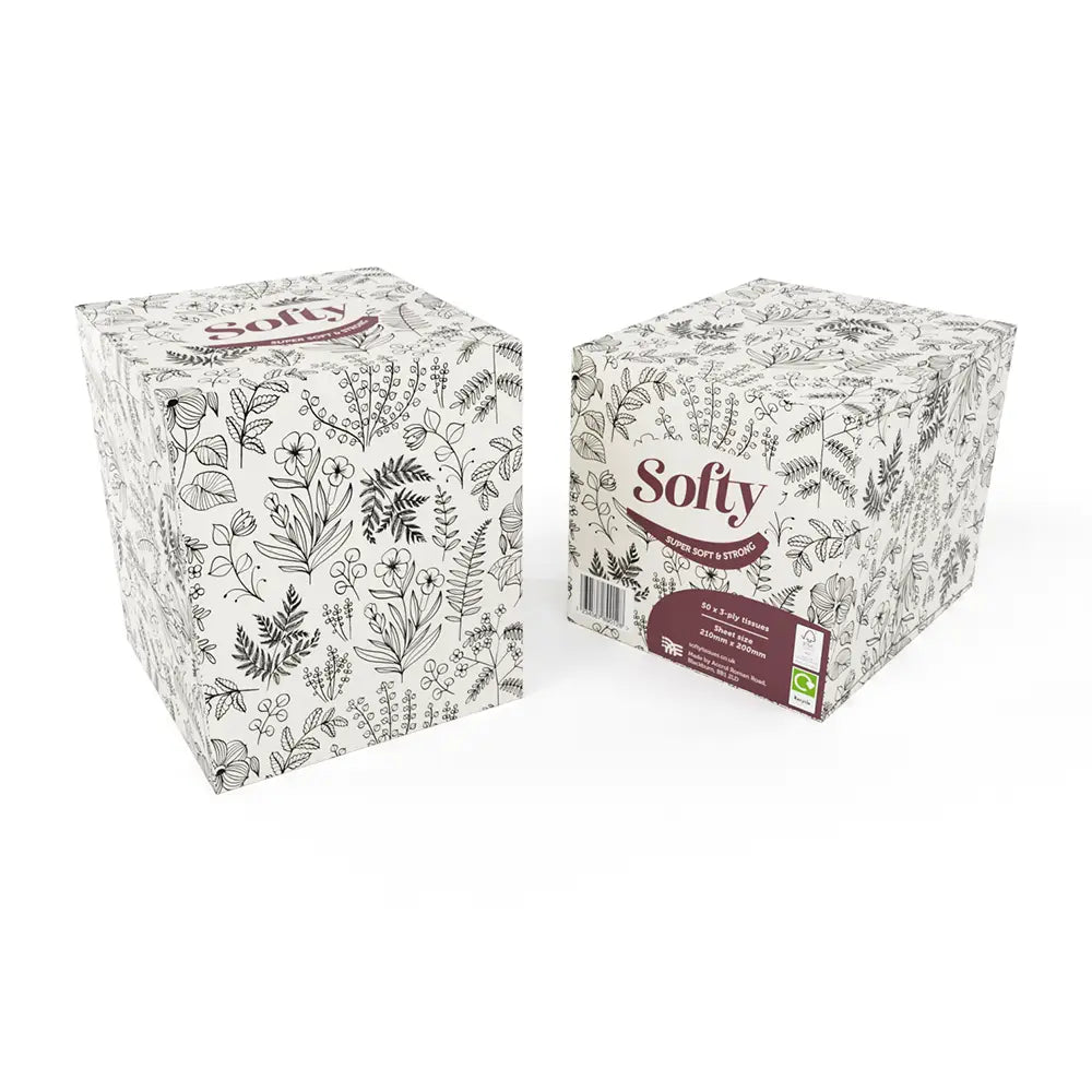 Softy 3-Ply Cube Tissues - Pack of 24