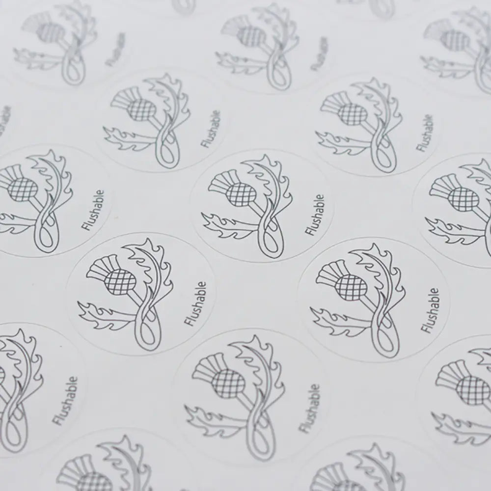 Thistle toilet roll label