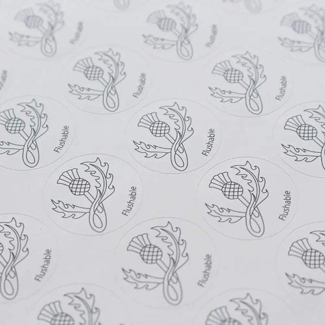 Thistle toilet roll label