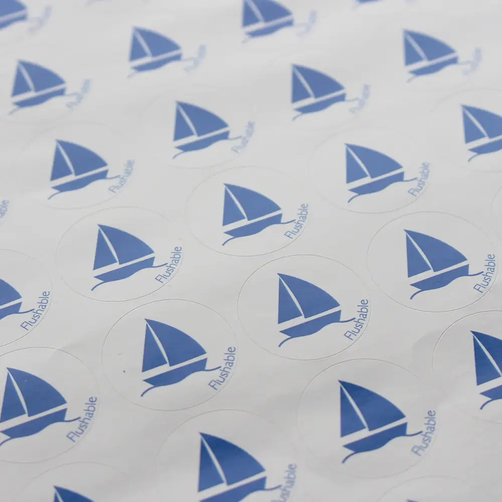 Boat toilet roll label