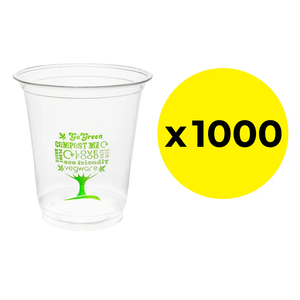 Vegware Plant-Based Tumbler - clear, plastic-free, plant-based tumbler