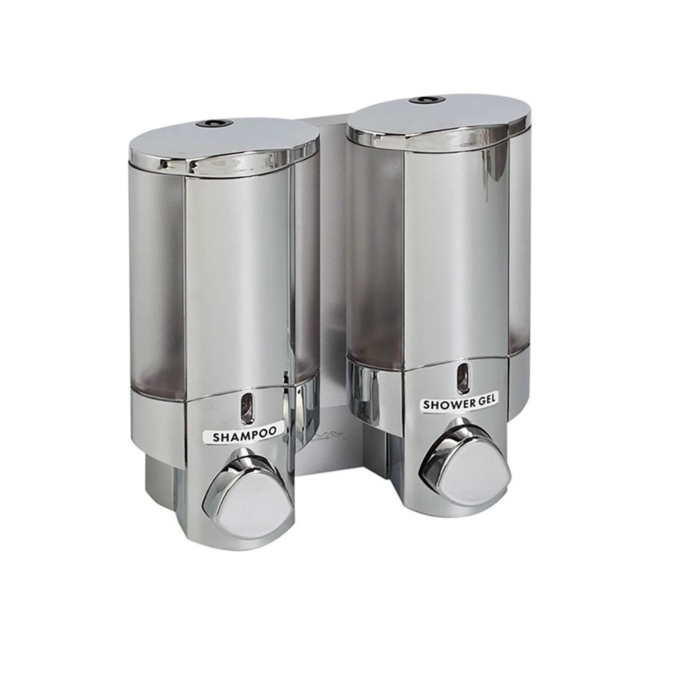 side view of double Aviva chrome dispenser