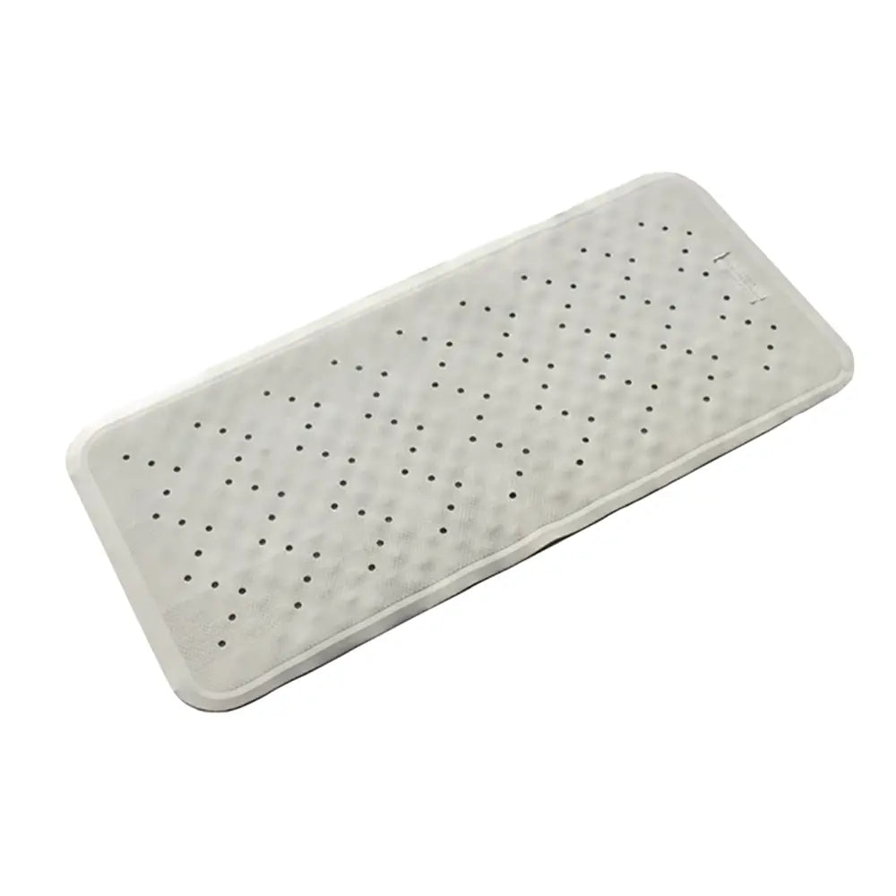 Rectangular bath mat with a textured surface on a white background