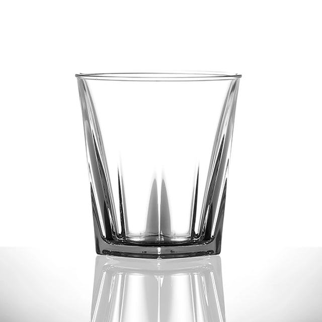 crystal look plastic glass empty