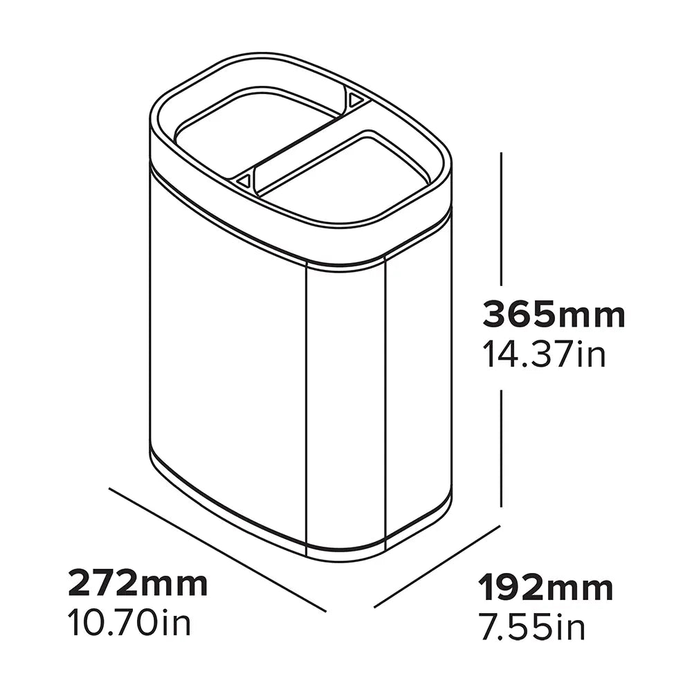 6L Twin bin Dimensions