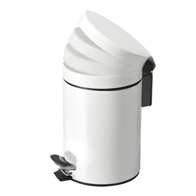 White Soft Closing Pedal Bin 3L