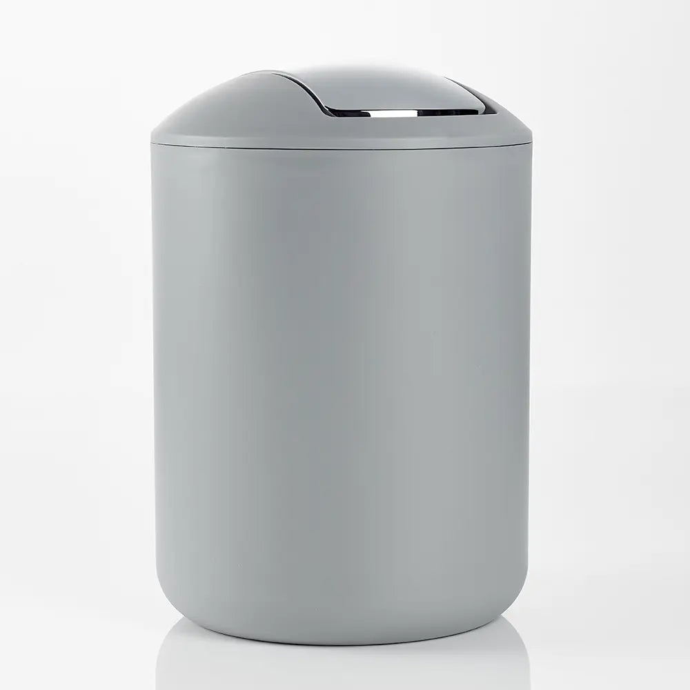 Grey Modern Swing Bin 6.5L on white ground