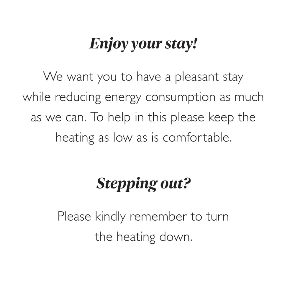 Adhesive Energy Saving & Heating Notice