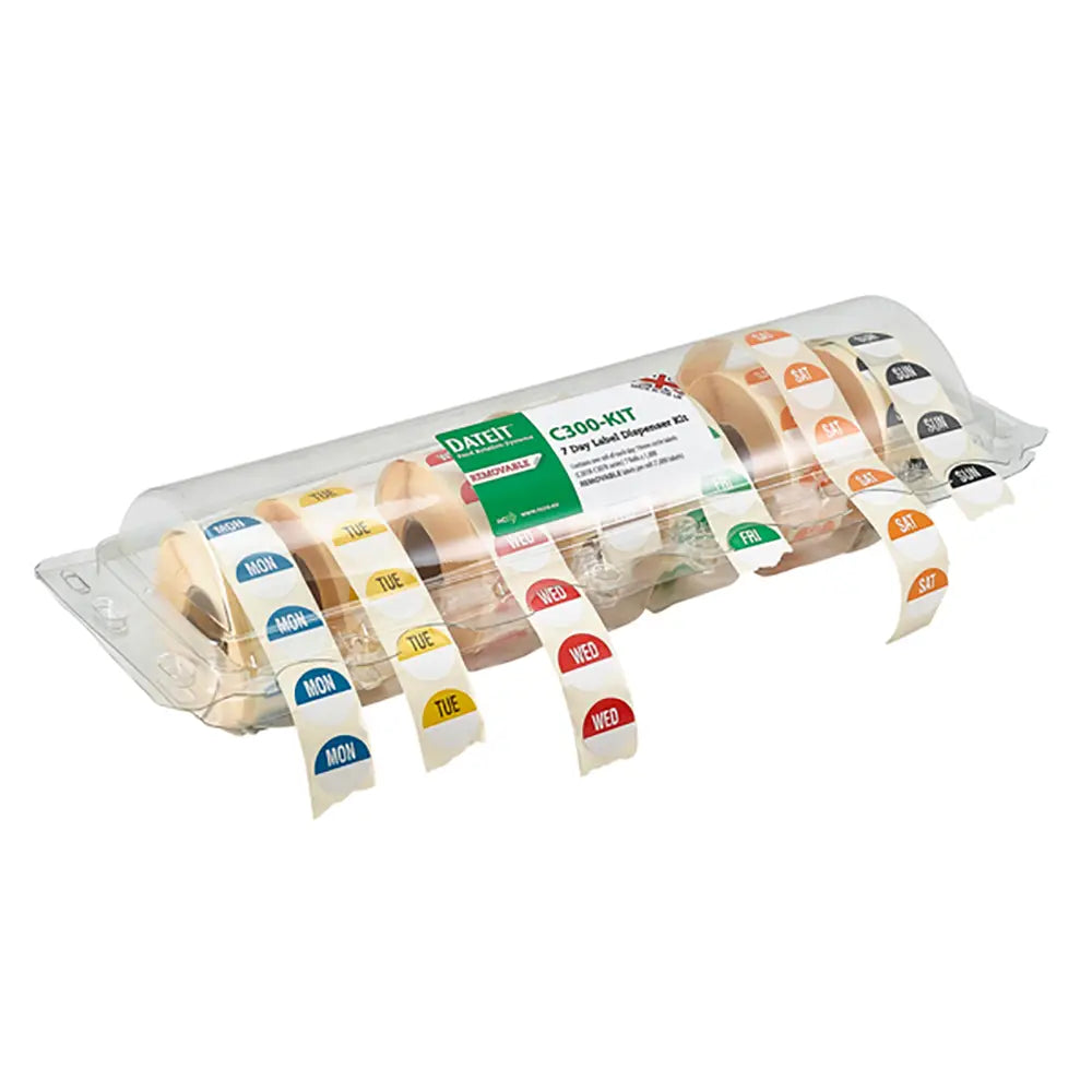 Removable Day Of The Week Labels With Dispenser to help with Organising your food rotation