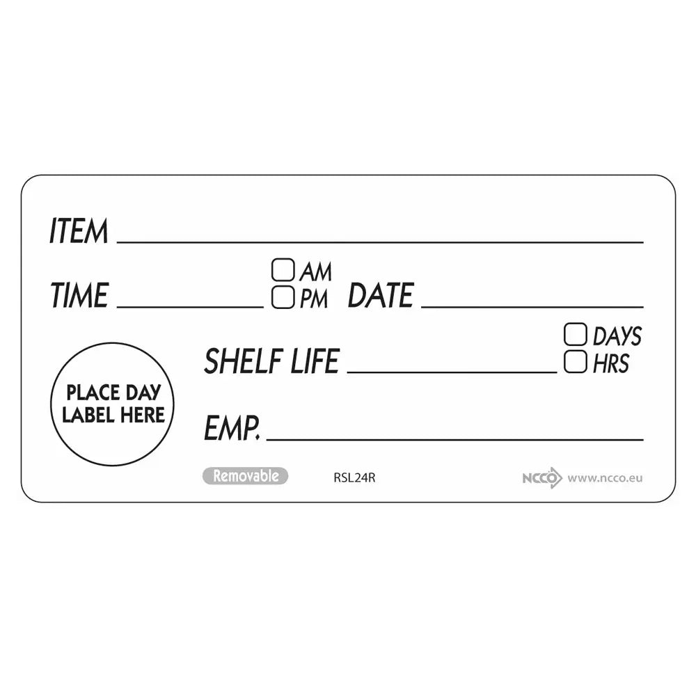 Removable Shelf Life Labels - Pack of 500