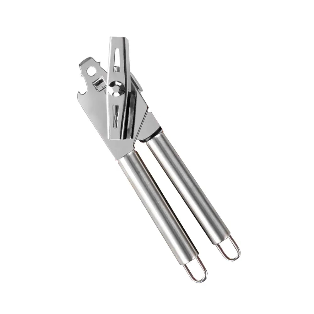 Stainless steal can openner with easy-grip handles as well as a bottle opener, this robust can opener is essential in all holiday let kitchens and other self-catering properties