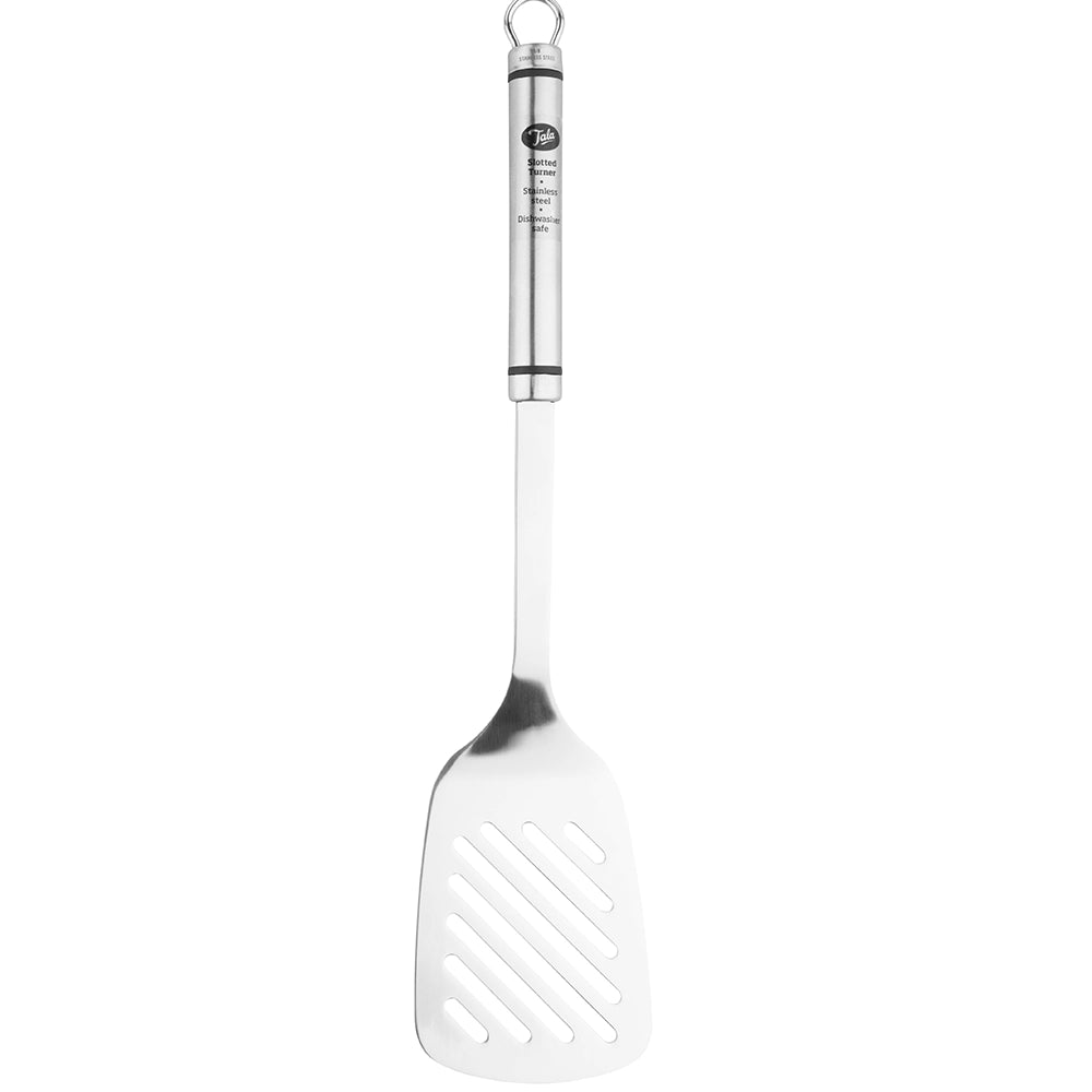 Stainless steel slotted spatula with hanging ring