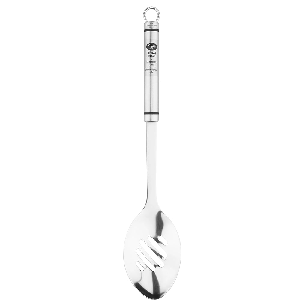 Stainless slotted draining spoon
