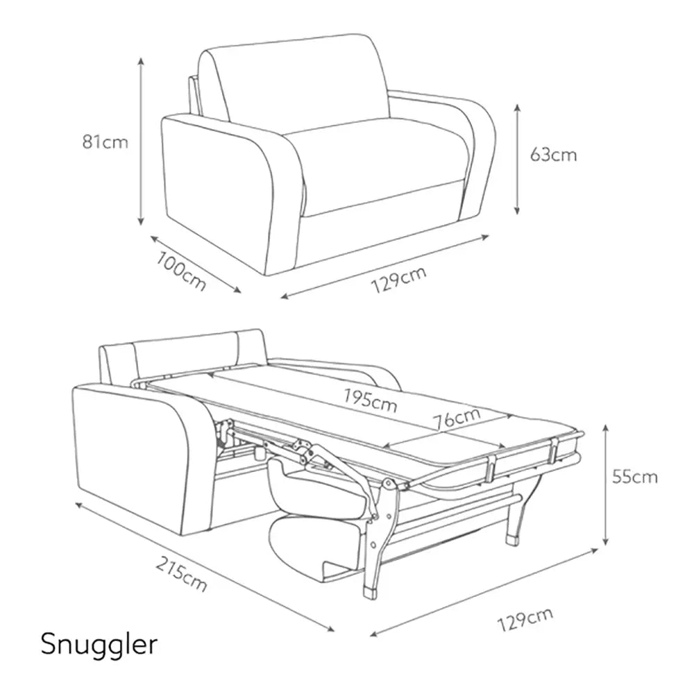 Jay-Be Deco Hotel Sofa Bed single dimensions