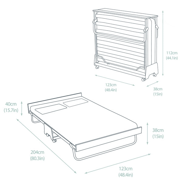 Jay-Be J-Bed Small Double Folding Hotel Bed dimensions