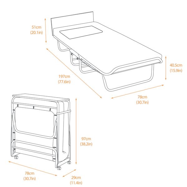 Jay-Be Visitor Folding Single Hotel Bed