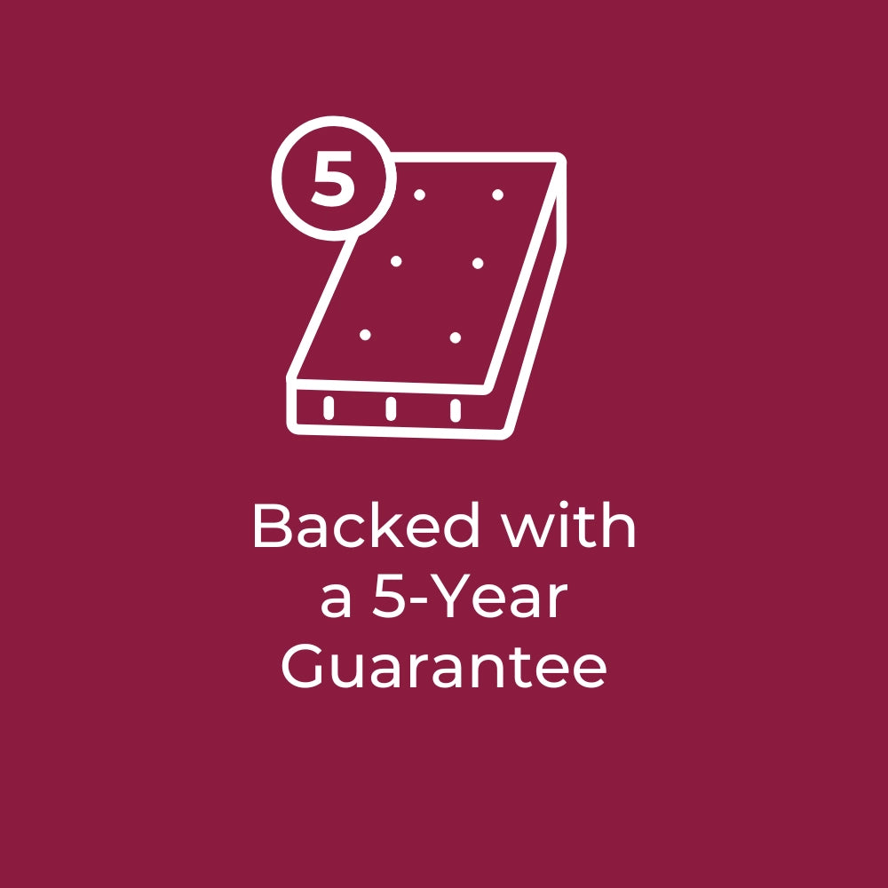 Out of Eden Hotel Mattresses are backed with a 5-Year Guarantee