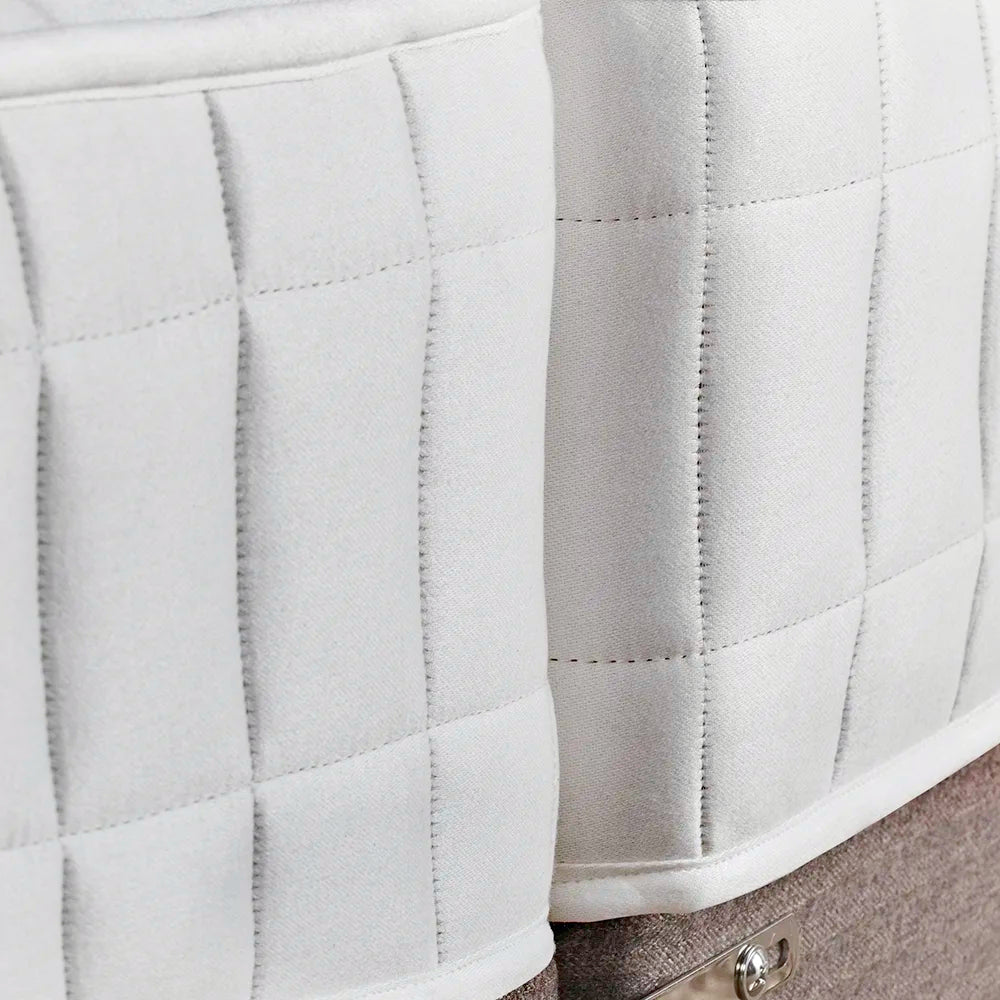 Close-up of quilted mattress spring detail