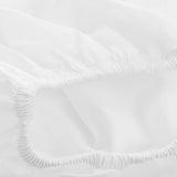 Close-up of a white fitted sheet