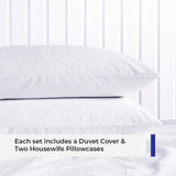 Luxury Cotton Seersucker 200 Thread Count Duvet Cover Set