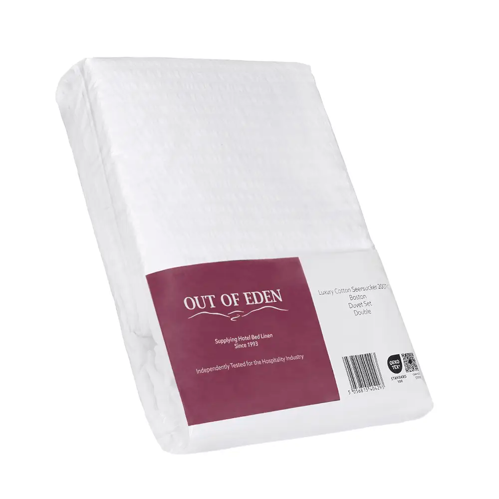 Luxury Cotton Seersucker 200 Thread Count Duvet Cover Set
