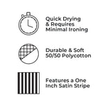 Easycare Satin Stripe Duvet Cover - White