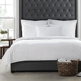Easycare Satin Stripe Duvet Cover - White