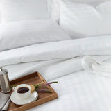 Easycare Satin Stripe Duvet Cover - White
