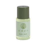 Eden Body Wash 20ml bottle with dark green cap and leaf logo – Pack of 50 hotel toiletries