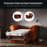 Jay-Be Chesterfield Hotel Sofa Bed opened out to bed position, showing fold-out mechanism