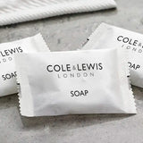 Cole & Lewis London soap packages on a gray surface