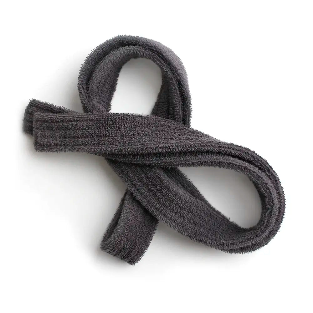 Anthracite spare belt for Terry cotton bathrobe on a white background