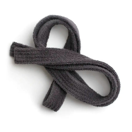 Anthracite spare belt for Terry cotton bathrobe on a white background