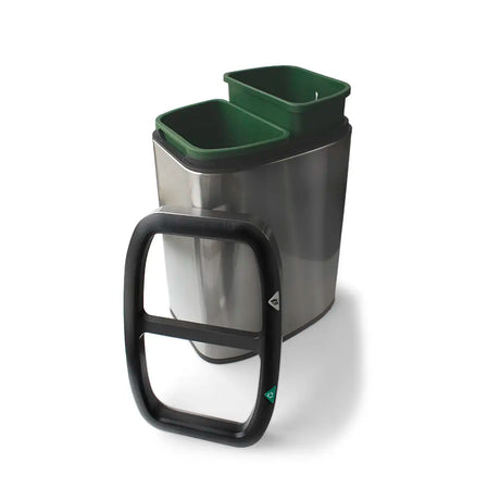 Stainless Steel Waste & Recycling Twin Bin 12L - Satin Steel