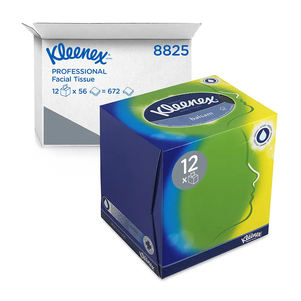 Kleenex Balsam 3 Ply Cube Tissues - Pack of 12