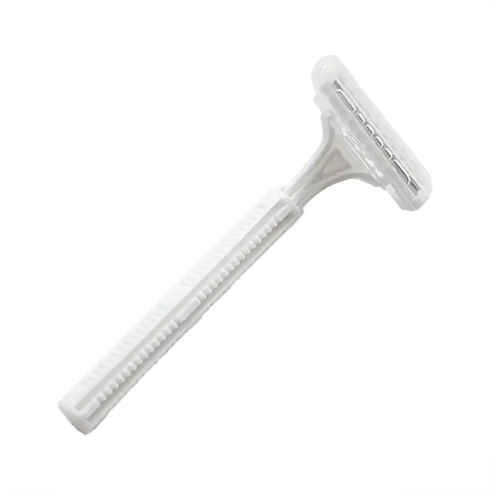 White plastic disposable razors