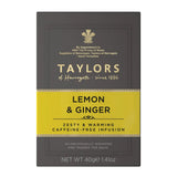 Taylors of Harrogate Lemon & Ginger tea packaging on a white background
