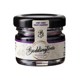 Jar of Boddington's Blackcurrant Conserve with a black lid on a white background