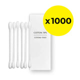 Box of cotton tips with 1000 count label on a white background