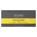 Taylors of Harrogate Lemon & Ginger tea package on a white background