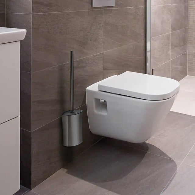 Polished steel toilet brush