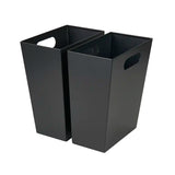 Faux Leather Waste & Recycling Twin Bin 12L - Black