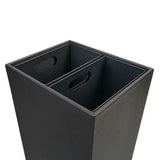 Faux Leather Waste & Recycling Twin Bin 12L - Black