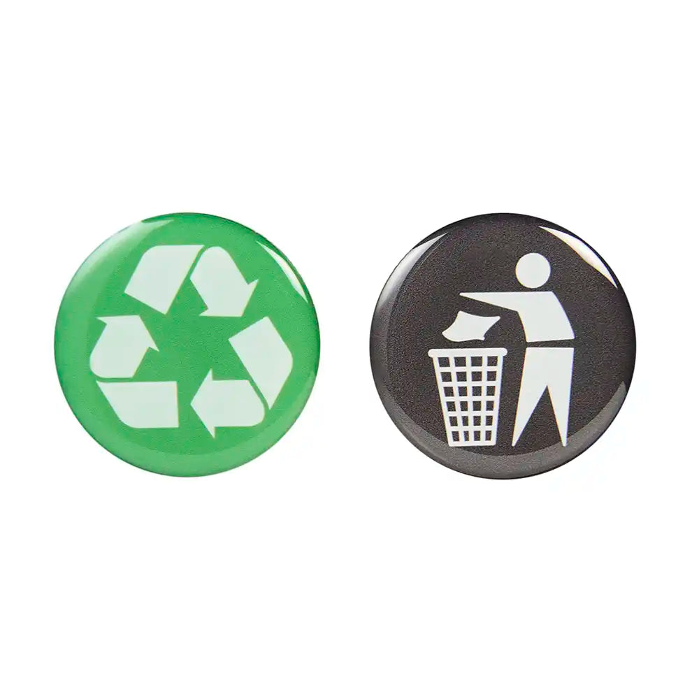 Faux Leather Waste & Recycling Twin Bin 12L - Black