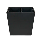 Faux Leather Waste & Recycling Twin Bin 12L - Black